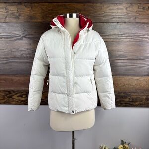 Bogner Jacket Ski Snowboard White Puffer with Red Interior Size L